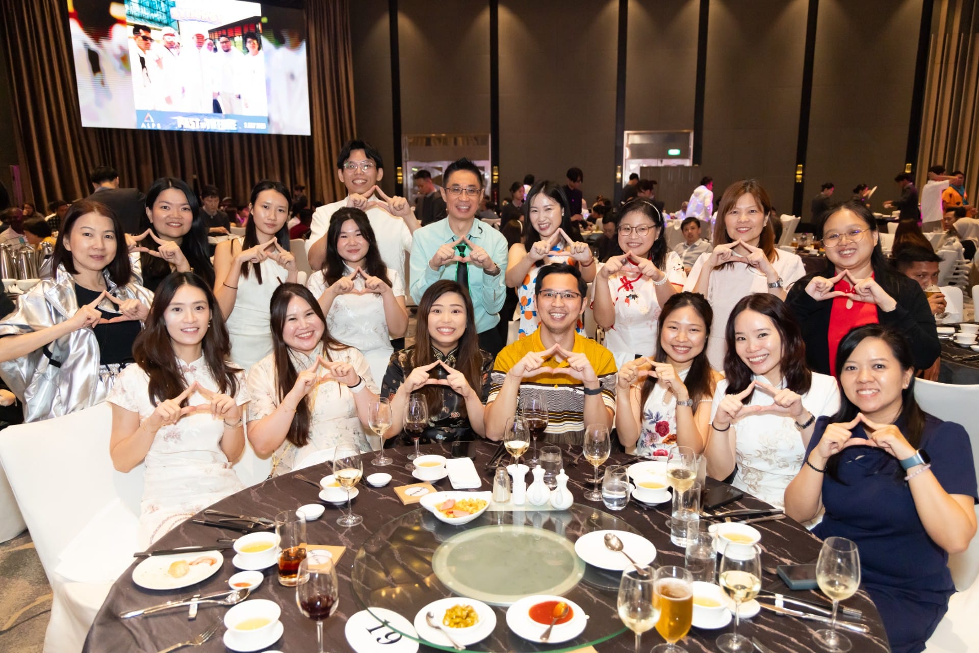 Photo of 17 ALPS staff taken at ALPS Anniversary Dinner